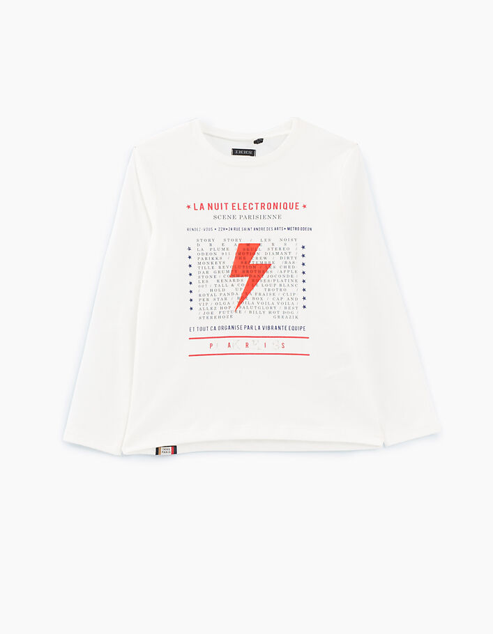 Cremeweißes Jungen-T-Shirt La Nuit Electronique IKKS  - IKKS