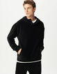 Sudadera negra pana cuello alto capucha hombre-1