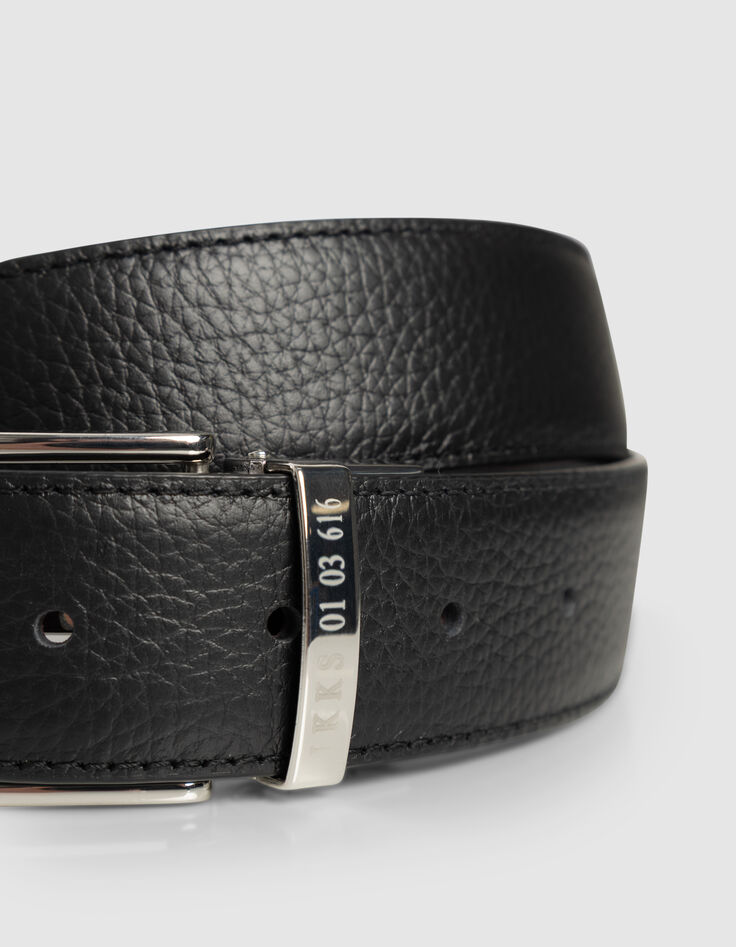 Ceinture réversible noire et marron cuir Homme-3