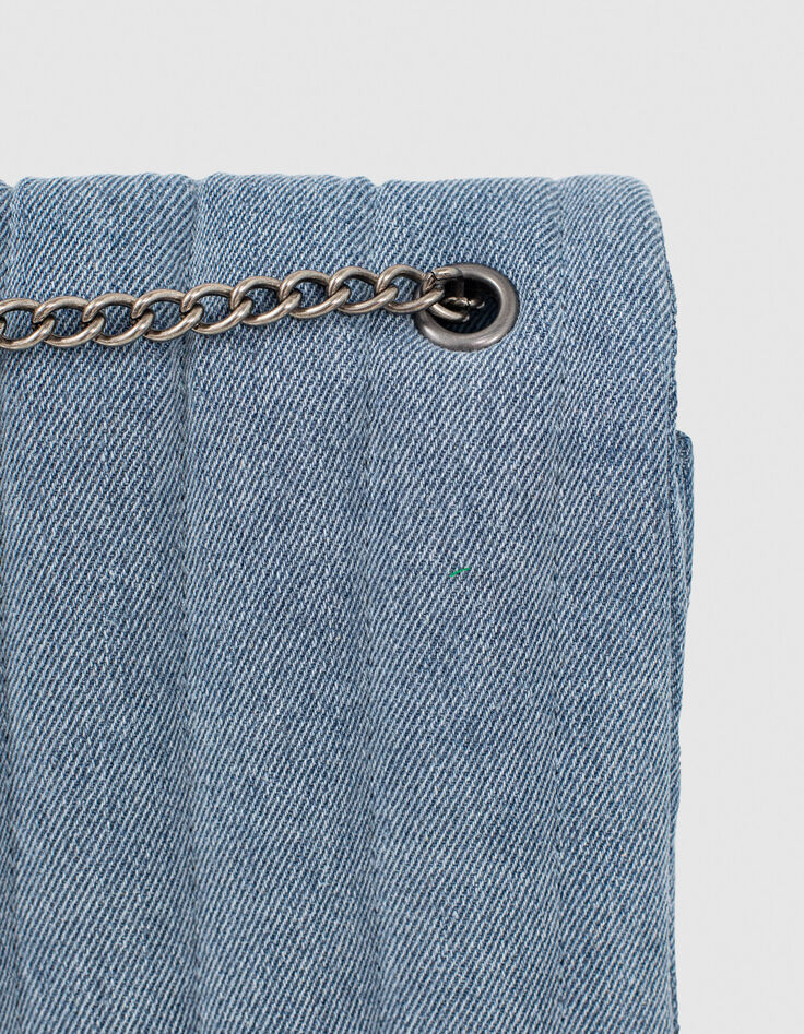 Light Blue M&auml;dchenhandtasche mit Steppn&auml;hten-6
