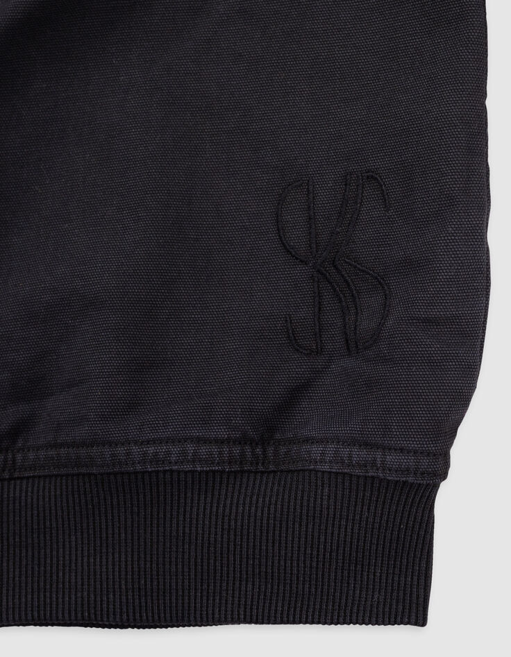 Blouson noir à capuche fille-8