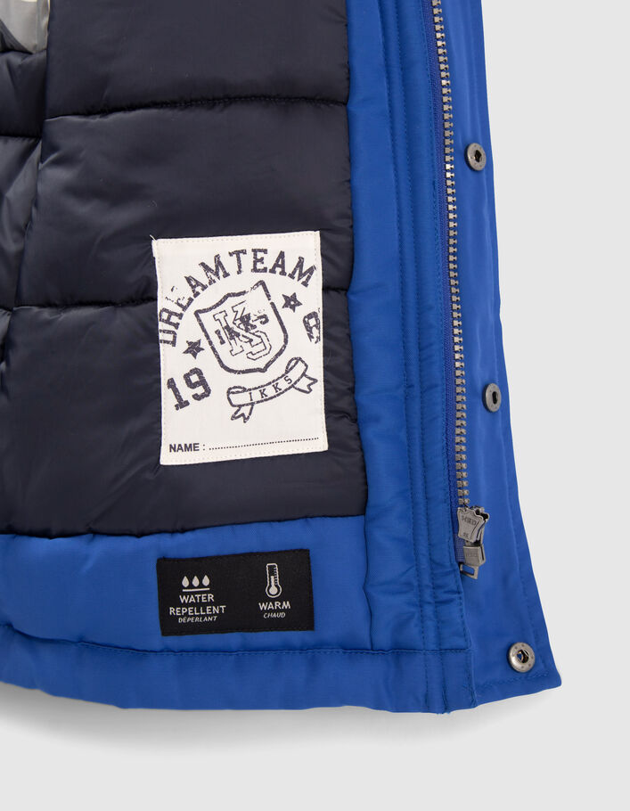 Boys’ electric blue quilted detail parka-3