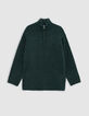Girl's green trucker-neck sweater-2
