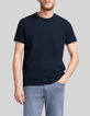 Men's navy decorative jacquard knit T-shirt-1