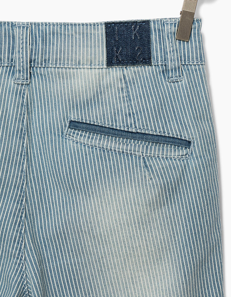 Bermuda faded blue &agrave; rayures blanches gar&ccedil;on -4