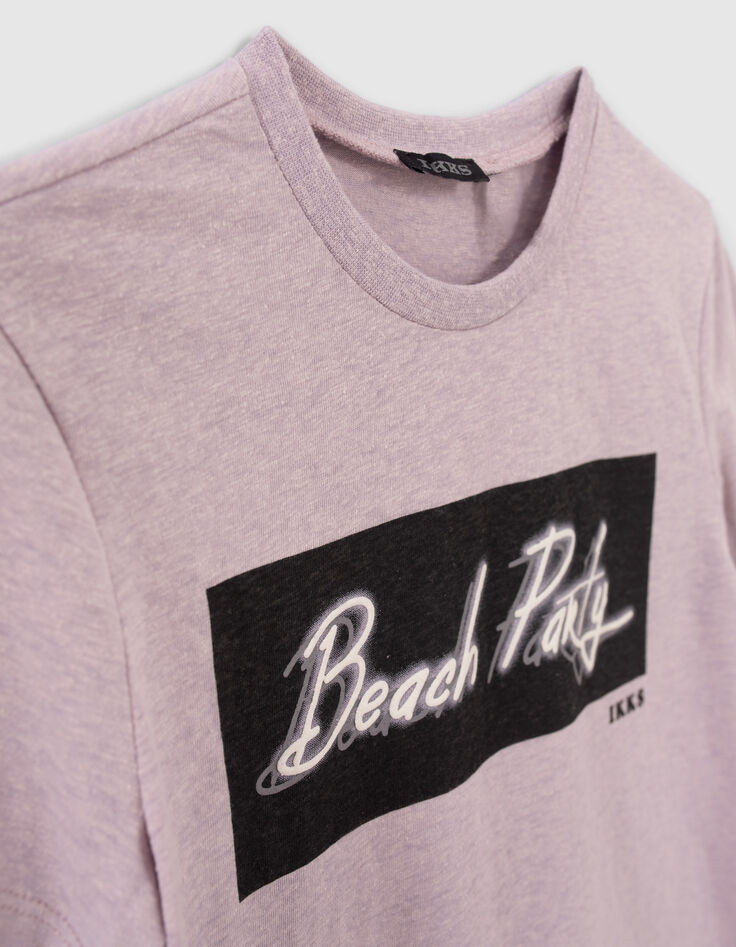 T-shirt mauve chiné garçon-4