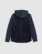 Zweilagiges Kapuzenüberhemd für Jungen, marineblau-3
