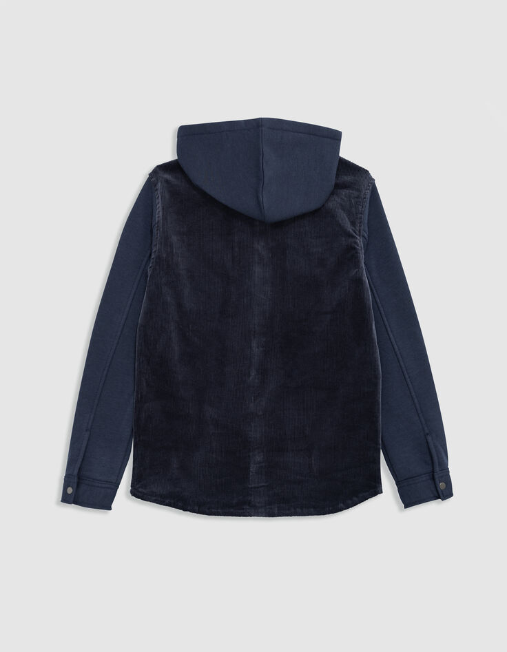 Zweilagiges Kapuzenüberhemd für Jungen, marineblau-3