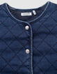 Cardigan sans manches bleu marine denim matelassé fille-2