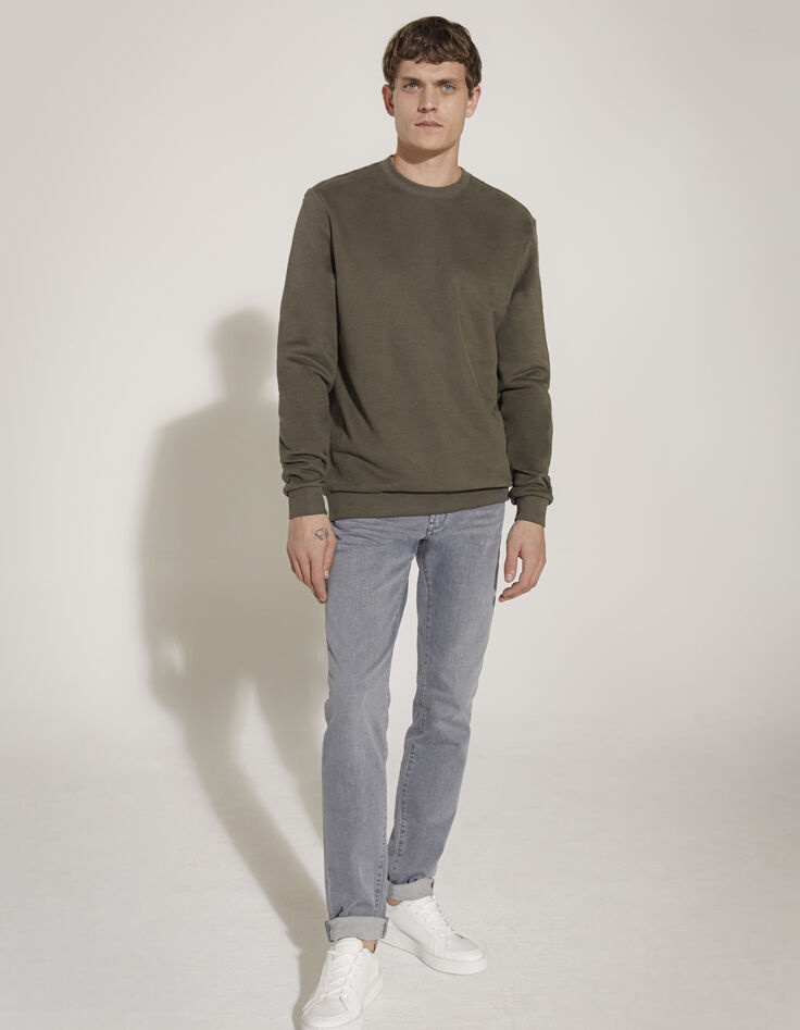 Men&rsquo;s khaki plain sweatshirt-2