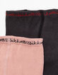 Baby Mädchen rosa und grau gestrickt Strumpfhose-6