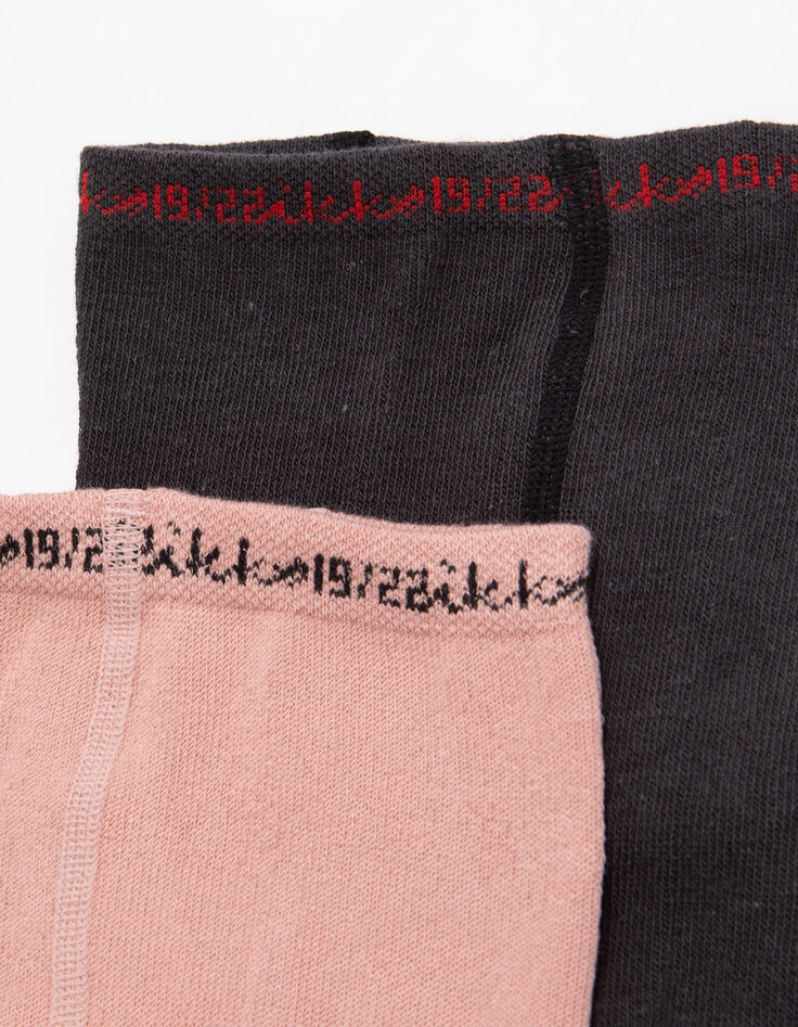 Baby Mädchen rosa und grau gestrickt Strumpfhose-6