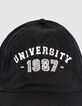 Casquette noire avec print et broderie fille-4