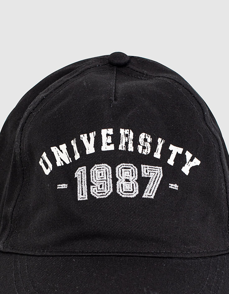 Casquette noire avec print et broderie fille-4