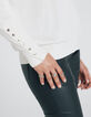 Cárdigan punto blanco roto reversible mujer-3
