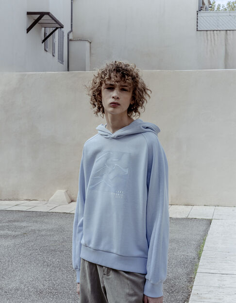Sweat bleu flocage gomme ondes marines garçon - IKKS