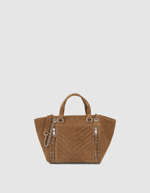 Sac cabas 1440 Medium cuir velours sable Femme