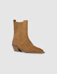 Chelsea boots santiags camel cuir velours Femme-2