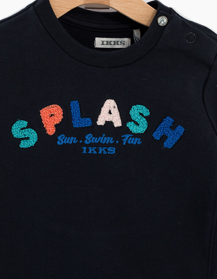 Baby boys' navy bouclette Splash sweatshirt - IKKS