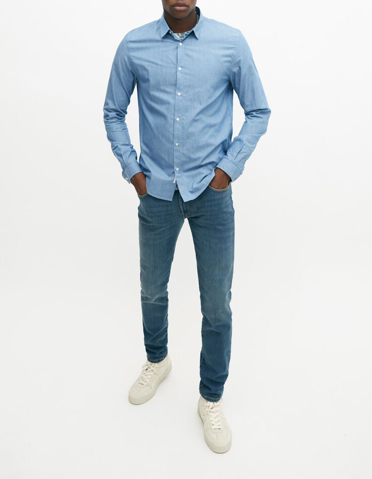 Camisa SLIM &iacute;ndigo denim hombre-5