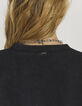 Sweat oversize en molleton noir visuel X iconique femme-2