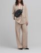 Women's beige recycled polyester suit jacket-2