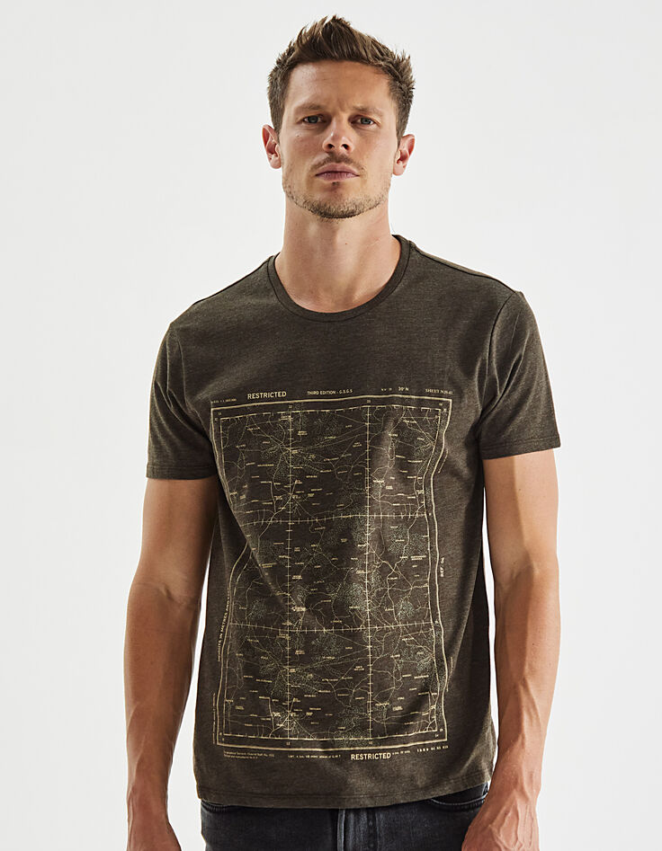 Gravity Outdoor Co. Avenida De Las Gigantes Camiseta Para Hombre - Logotipo Negro - Heather - 3X