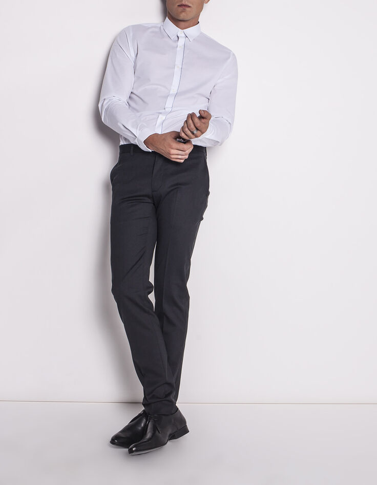 Men's slim black trousers-2
