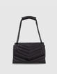 Tas THE 1 Timeless zwart doorstikt leer Maat L Dames-2