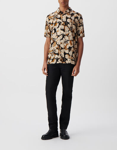 Safran REGULAR-Herrenhemd, Blumen-Maxiprint - IKKS