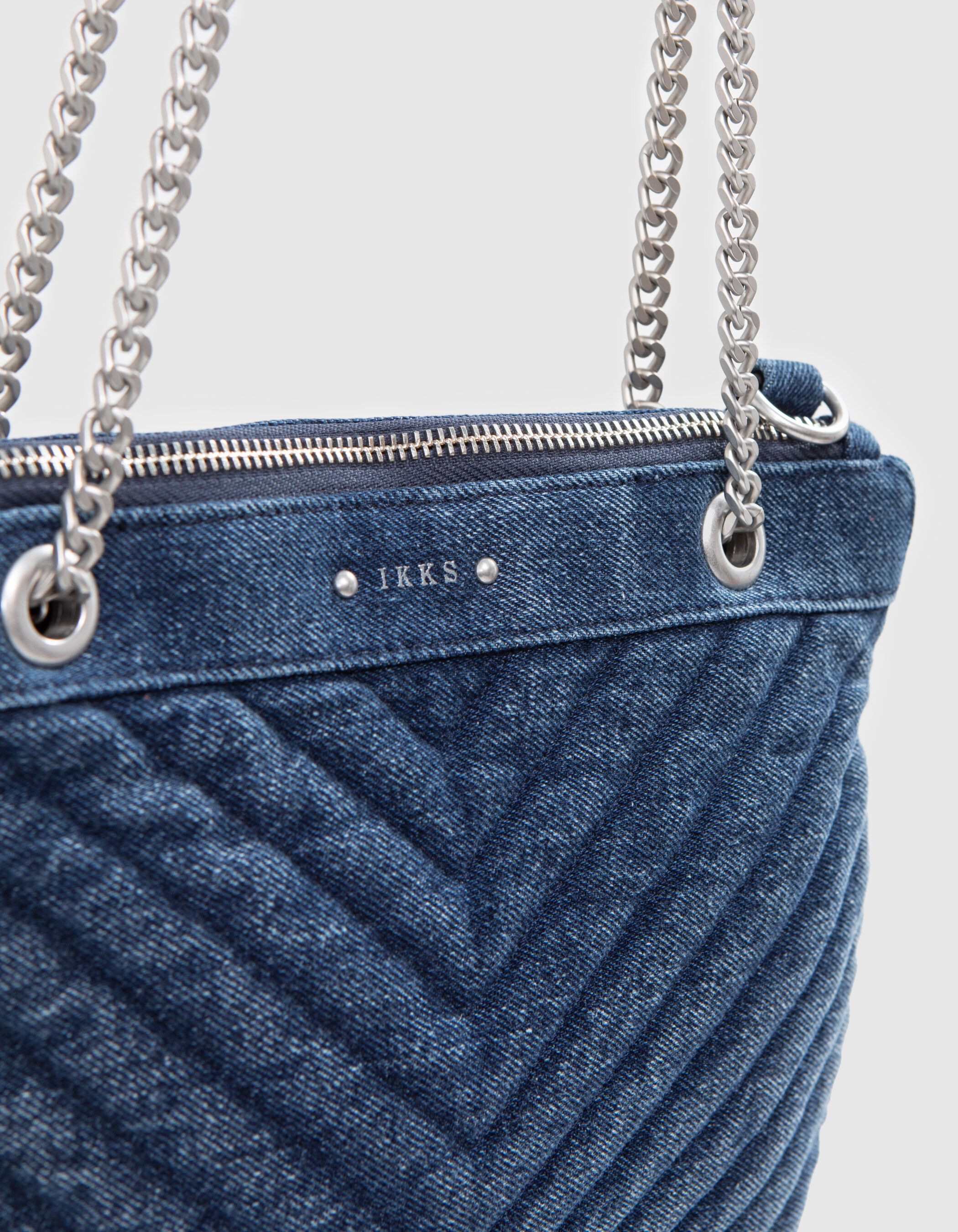 Women s blue denim 1440 Reporter clutch bag IKKS