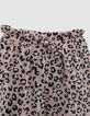 Pink leopard print shorts for girl-4