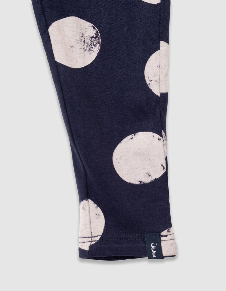 Girls’ navy XL polka dot and ribbed reversible leggings-3