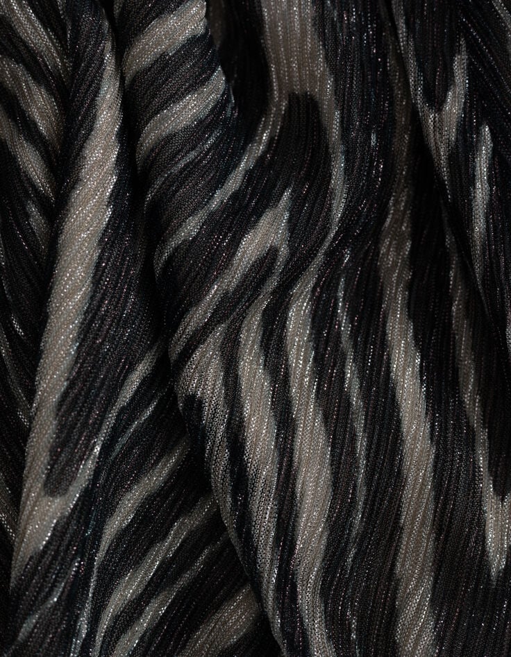 Mujer vestido de espiga de oro negro-6