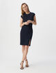 Women’s navy Milano knit split dress-2