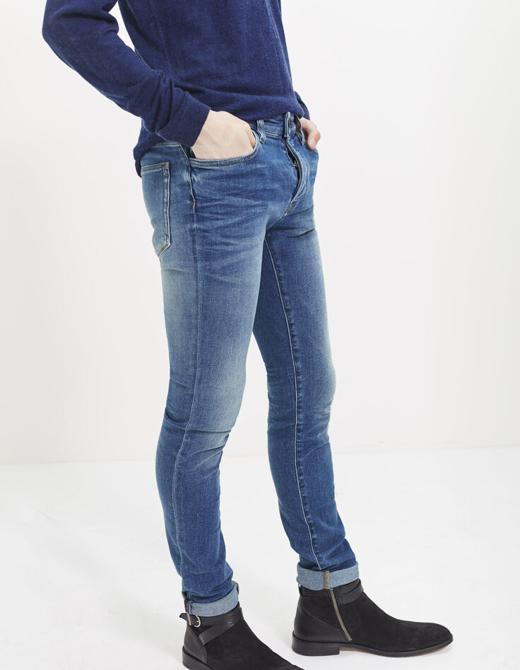 Men's slim-fit blue trousers-5