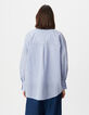 Chemise bleue motif rayures Femme-3