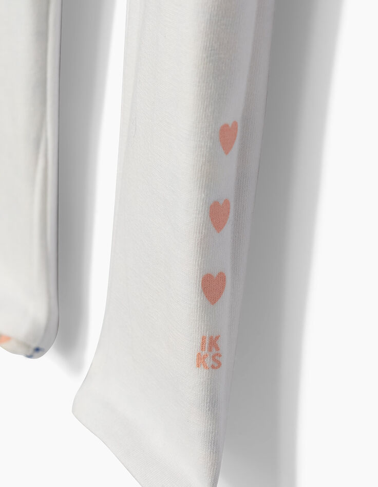 Leggings réversible blanc et imprimé bébé fille-7