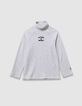 T-shirt manches longues gris col roulé garçon-4