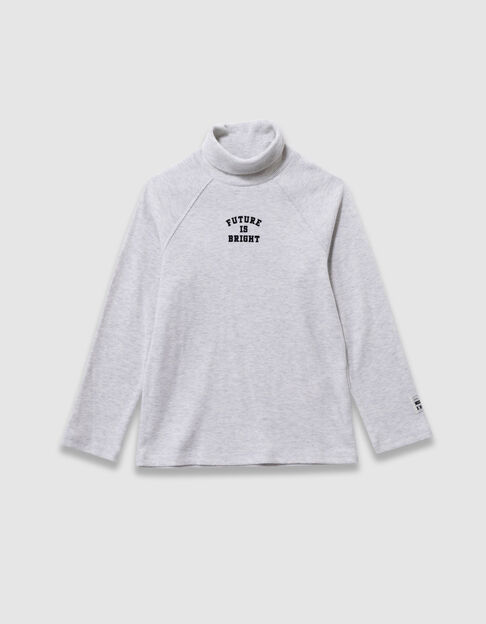 Graues Langarm-Jungenshirt Rollkragen - IKKS