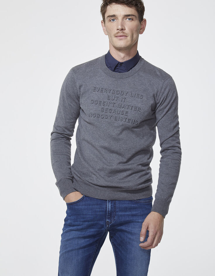 Grauer Herrenpullover-3