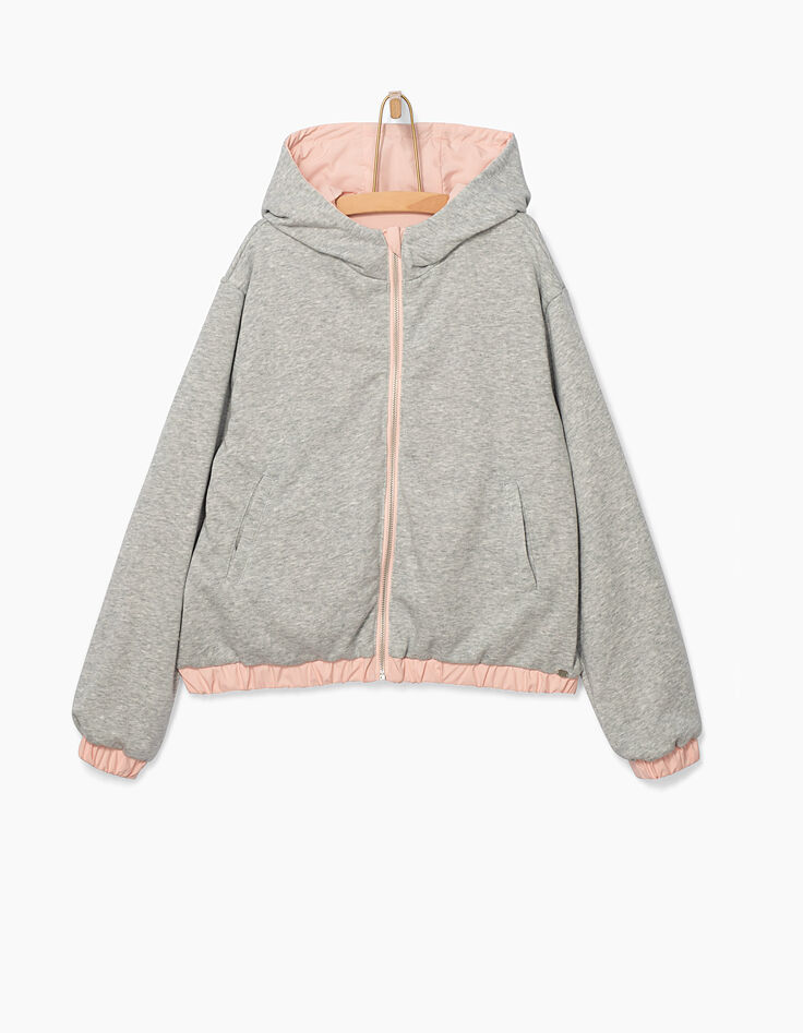 Girls’ pastel pink and grey reversible jacket-2