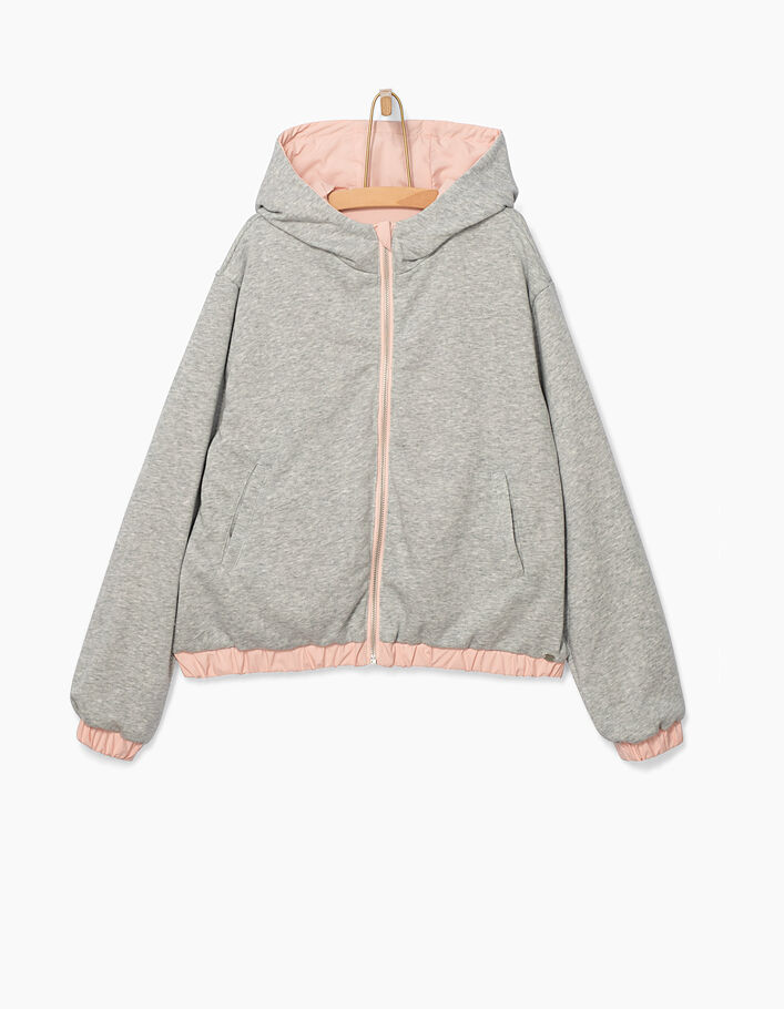 Girls’ pastel pink and grey reversible jacket - IKKS