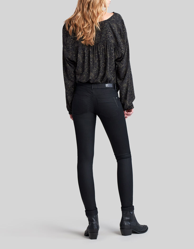 JEGGING noir glossy taille basse femme-4