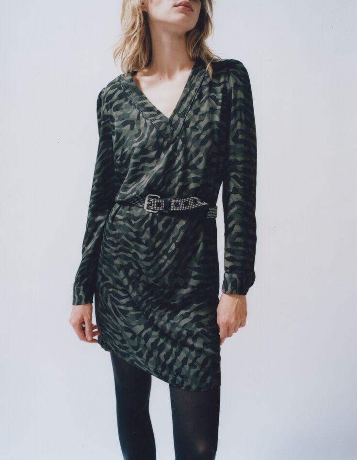 Robe kaki imprim&eacute; camouflage Femme-5
