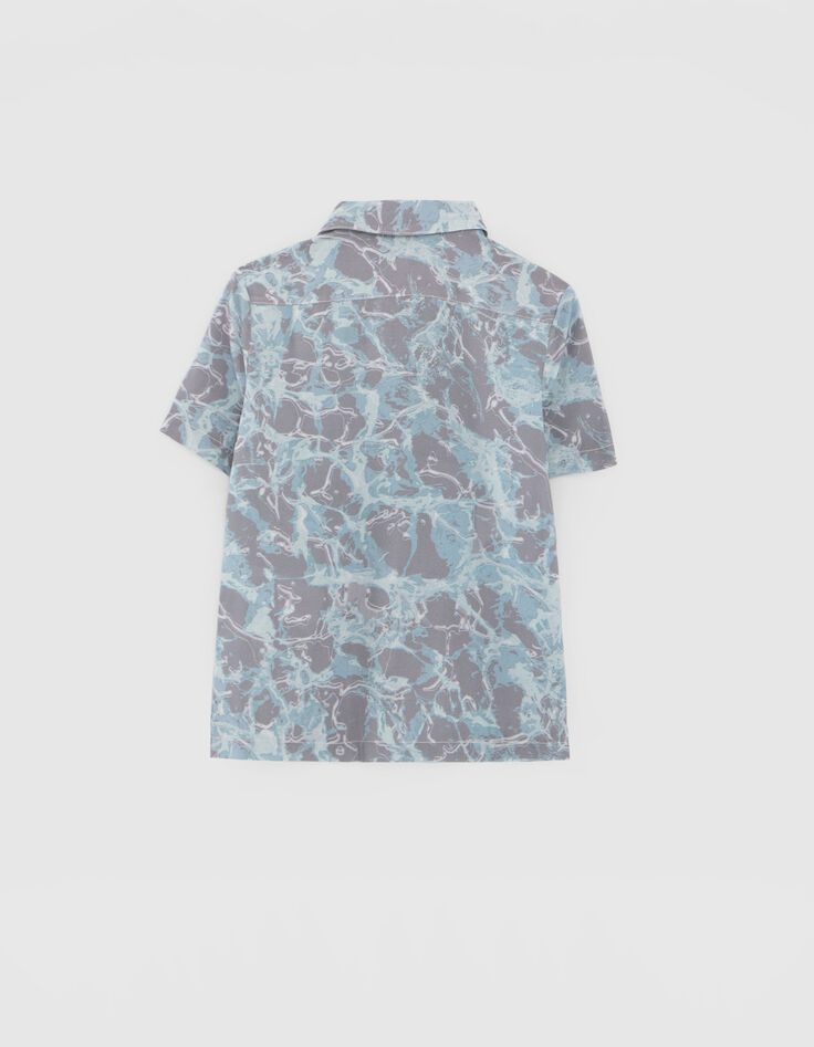Boys’ blue aquatic motif Lenzing™ Ecovero™ viscose shirt-3