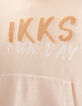 Peach sweater met bouclé letters jongens-4