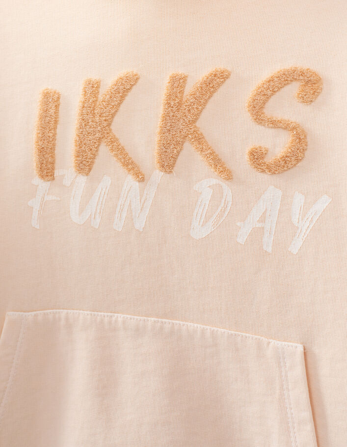 Boys’ peach sweatshirt with bouclette lettering - IKKS