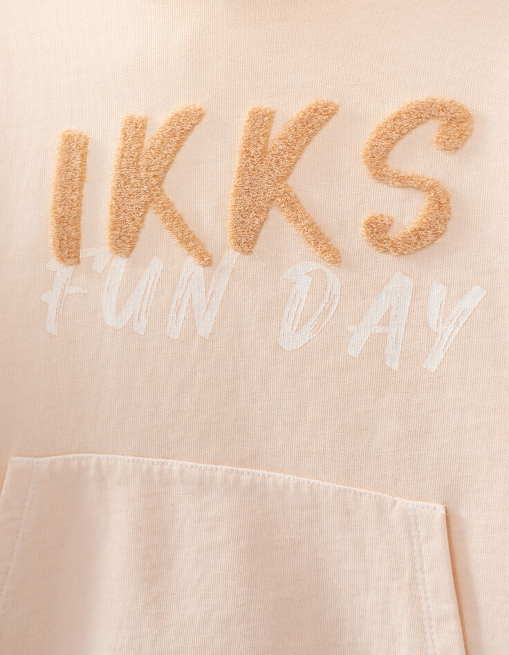 Peach sweater met bouclé letters jongens-4 Peach sweater met bouclé letters jongens-4