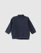 Baby boys' navy double-breasted cardigan-3